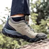 Dress Shoes Humtto Arrival Leather Hiking Shoes Wear-resistant Outdoor Sport Men Shoes Lace-Up Mens Climbing Trekking Hunting Sneakers 230809