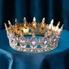 Hochzeit Haarschmuck Barock Runde Krone Braut Festzug Kristall Tiaras Form Kopfschmuck für Königinnen und Könige 230809