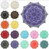 Colourful Cotton Bridal Parasol Handmade Battenburg Lace Embroidery Sun Umbrella Elegant Wedding Party Decoration Umbrella JY25