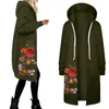 Giacche da donna Giacca a maniche per donna Cappotto invernale casual Stampa floreale Top Splicing X Large Felpe Donna