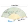 Chinese Style Products Chinese Style Silk Bamboo Folding Fan Vintage Painting Craft Handheld Fan Dance Performance Props Home Decor Desktop Ornaments R230810