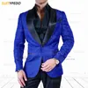 Herrenanzüge Blazer Luxus Herrenanzüge Slim Fit Jacquard Blazer Hochzeit Bräutigam Smoking Set Maßgeschneiderte Abendmode Schal Revers Jacke Hose 2 Stück 230809