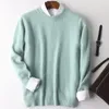 Camisolas masculinas Genuine 100 Mink Cashmere Sweater Homens Jumper Outono Inverno Casual O Neck Quente Pulôver Robe Hombre Pull Homme 230809