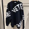 Herrtröjor Överdimensionerade Vetements Stick Print Letter Knitwear Men Women 1 Pullover 230809