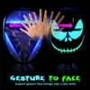 Halloweenowa maska ​​LED Bluetooth RGB Light Up Party Party DIY Photo Edycja Maski Animowana Maska Koncertowa Maska LED HKD230810
