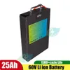 Black Steel Li ion Battery Pack 60V 25Ah Portable Lithium Battery With BMS For XB-H Scooter +Fast Charger