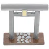 Garden Decorations Miniature Japanese Torii Gate Model Toy Mini House Prop Decor