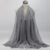 Sciarpe Sciarpa di lusso morbida e calda Donna Hijab Tinta unita Donna Sciarpe di cotone bianco nero Foulard musulmano Bandana Quattro stagioni