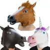 Masques d'Halloween Tête de cheval en latex Cosplay Costume d'animal Ensemble Théâtre Prank Crazy Party Props Tête Set Masque de cheval Masques de cheval de chien HKD230810