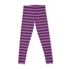 Active Pants Leggings Rayures Horizontales Violet Jogging Femme