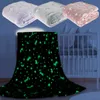 Blankets Luminous Blanket Soft Fluffy Glow in the Dark Plush Blanket Decorative Bed Sofa Throw Blankets for Girls Children Toddlers Gifts 230809