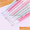 Gift Ballpoint Pens 10Pcs/Set Pen Mti Color Gel Ink Cartoons Vintage Marker Liner Cute Stationery Office School Supplies 0287 Drop D Dhg19