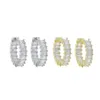 45mm Luxury Iced Out Bling Jewelry Full Round Baguette Cz Cubic Zirconia Gorgeous Fashion Huggie Hoop Earring Wholesale