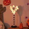 Nieuwigheden Halloween Pompoen Houten Nachtlampje Led Lamp Creatieve Decoratie Festival Gloeiende Indoor Decorat Home Decor voor Halloween 230809