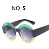 선글라스 2023 패션 라운드 여성 여성 브랜드 디자이너 대형 레트로 플랫 탑 태양 안경 UV400