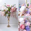 Декоративные цветы Custom Pink Green Blue Rose Peony Hydrangea Стол.