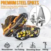 Rock Protection Ice Cleats Crampons 19 Spikes rostfritt stål Anti-halktraktioner för snöskor och stövlar Säkerhetstraktion Microspikes per HKD230810