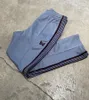 Men's Pants Men Women Embroidered Butterfly AWGE Drawstring Track Purple Stripe Needles Green Sweatpants