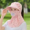 Bandanas Fashion Visor Hat Coverage Coverage Sun Protect Cotton Ladies Women Women Summer Work Femme