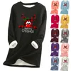 Dameshoodies Oversized 3D Abstract Vintage Top Dames Grafisch Ontwerp Moleton Warme Fleece Kerstboom Print Sweatshirt