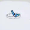 European and American S925 Silver Ocean Fantasy Australian Treasure Women's Ring Fashion Blue Fishtail Jewel Women's Ring