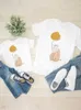 Family Matching Outfits Cat Plant Trend Lovely Clothing Women Kid Son Child Summer Family Matching Outfits Mom Mama Mother Tshirt Tee T-shirt Clothes R230810