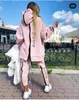 Женские костюмы Blazers Trade Clesuit Women Двух кусочков, снятых на спине, на молнии.