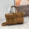 Aa Small Arco Tote Designer Bag Luxury Pleated Leather Women Handbag Woven Square Shoulder Bags Small Intreccio Leather Top Handle Handbags 424Y