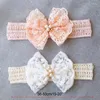 Accessori per capelli Baby Princess Copricapo Turban Bow Fascia per capelli Fiocchi in pizzo per bambini Copricapo carino