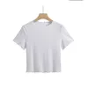 T-shirt da donna T-shirt dolce albero commestibile da donna T-shirt in cotone manica corta O-Collo moda estiva Chic Slim bianco