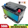Naładowane 4000 głębokich cykli 36 V 50AH LifePo4 Pakiet akumulatorów litowych z BMS dla RV/kamper/samochód lub łódź/falownik +10A Ładowarka