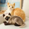 Animales de peluche de la vida real Lindo muñeco de gato de peluche Animal de peluche suave Gatito de peluche Juguetes para niños Dibujos animados Niños Niña Bebé Regalo de cumpleaños