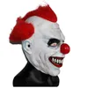 Joker Crazy Creepy Scary Halloween Clown Mask - Sinister Smile Red Hair Latex Killer Movie Cosplay Props Adult Latex Full Head HKD230810