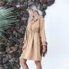 Casual Dresses Corduroy Bowknot Mini Dress Women Solid Sleeveve Slå ner krage Party Ladies A-Line-knapp ELEGANT 2023