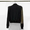 Women's Jackets Trend Original Patchwork Design Jacket Fashion Black Standing Collar Luxury Zipper Coat