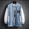 Męskie kurtki American Baseball Jersey M. list Drukuj Hip Hop Patchwork Oversizes Coats Loose Casual Ourowear 230810