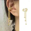 Brincos traseiros 1pc Ear Cuff Sem Perfuração Sem Furo Brinco Para Meninas Kpop Clipe Não Perfurado Longo Pendão Corrente Brinco Feminino Jóias INS