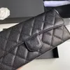 Designer CC portefeuilles portefeuille en cuir caviar en peau d'agneau noir or et sier matériel mini sac à main