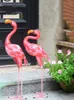 Decorações de jardim Flamingo Enfeites Estátua Pátio Varanda Loja Paisagem Layout Decoração Ao Ar Livre Ferro Arte Piso Escultura Presente