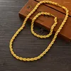 Necklace Earrings Set Bangrui Width 3mm/4mm/5mm/6mm/7mm Twisted Rope Link Chain Gold Color Necklace&Bracelet For Men Women Jewelry Gift