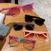 Okulary przeciwsłoneczne moda nieregularna kolorowa kocie oko motyl duża rama różowa modna modne okulary Y2K Słońce okulary na zewnątrz