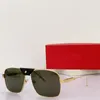 Ny modedesign Square Solglasögon 0419s utsökta K Guldram med små läderspänne Simple and Popular Style utomhus UV400 -skyddsglasögon