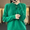 Kadın Sweaters Yün Sweater Kadın Giysileri O boyun boyun uzun kollu üstler Kore Moda Örgü gevşek ekose kazak Mujer Sonbahar Jumper