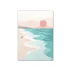 Canvas Painting Seascape Beach Surfboard Lifebuoy Surf Girl Poster and Print Nordic Wall Art Wall Pictures for Living Girl Bedroom Decor No Frame Wo6