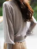 Women's Knits Tees Cardigan Women Thin Sun proof Summer Knitted Simple Casual Solid Temperament Single Breasted Sheer Vacation Mujer Clothes Ropa 230810