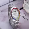 Mode Hommes Coloré Grand Diamant Wathes Glacé Designer Mouvement À Quartz Hommes Femmes Dame En Acier Inoxydable Clock214o