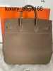 Borsa tote da uomo da 40 cm Borsa tote di grande capacità personalizzata in edizione limitata 40 Etoupe in pelle con logo Rw4x