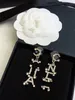 Woman Stud C Logo Earrings Designer Letter C Long chain Earring Women jewelry Ccity Double Pearl crystal orecchini 74231