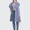 Gilets pour femmes moyen et long gilet en fourrure d'agneau tendance un manteau en peluche en peluche en automne hiver 2023