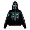 2023 Design Tryckt Hot Diamond Hoodies Cardigan Zip Hoodies Loos